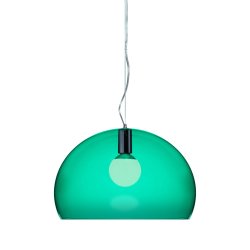 Suspensie Kartell FL/Y design Ferruccio Laviani, E27 max 15W LED, h33cm, verde smarald transparent