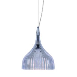 Pendule & Suspensii Suspensie Kartell E design Ferruccio Laviani, max 28W E14, h 20-220cm, albastru transparent