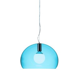 Suspensie Kartell FL/Y design Ferruccio Laviani, E27 max 15W LED, h28cm, albastru petrol transparent