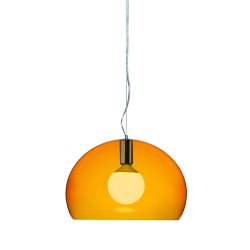 Pendule & Suspensii Suspensie Kartell FL/Y design Ferruccio Laviani, E27 max 15W LED, h28cm, portocaliu transparent