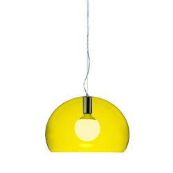 Suspensie Kartell FL/Y design Ferruccio Laviani, E27 max 15W LED, h28cm, galben transparent