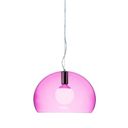Pendule & Suspensii Suspensie Kartell FL/Y design Ferruccio Laviani, E27 max 15W LED, h28cm, rosu cardinal transparent
