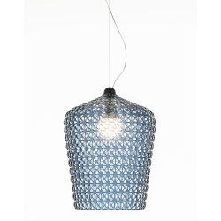 Pendule & Suspensii Suspensie Kartell Kabuki design Ferruccio Laviani, LED 15W, h73-268cm, bleu transparent