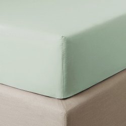 Lenjerii de pat Cearceaf de pat cu elastic Descamps Coton Soyeux 140x200cm, Verde Tileul