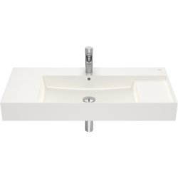 Obiecte sanitare Lavoar Roca Inspira Square 1000x490mm, montare pe mobilier, bej