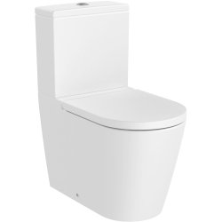 Obiecte sanitare Vas wc Roca Inspira Round Rimless, back-to-wall, 375x645mm, alb mat