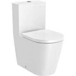 Obiecte sanitare Vas wc Roca Inspira Round Rimless Compact, back-to-wall, 375x600mm, alb