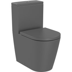 Obiecte sanitare Vas wc Roca Inspira Round Rimless Compact, back-to-wall, 375x600mm, onyx