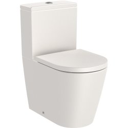Obiecte sanitare Vas wc Roca Inspira Round Rimless Compact, back-to-wall, 375x600mm, bej