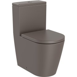 Obiecte sanitare Vas wc Roca Inspira Round Rimless Compact, back-to-wall, 375x600mm, cafea