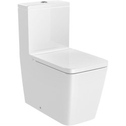 Obiecte sanitare Vas wc Roca Inspira Square Rimless, back-to-wall, 375x645mm, alb