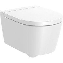 Vase WC Vas wc suspendat Roca Inspira Round Compact Rimless 370x480cm, alb