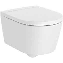Vase WC Vas wc suspendat Roca Inspira Round Compact Rimless 370x480cm, alb mat