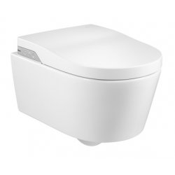 Vase WC si Bideuri inteligente Set vas WC suspendat Roca Inspira In-Wash, capac inchidere lenta, functie de bideu electric