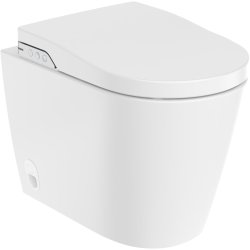 Seturi vase WC Set complet vas wc Roca Inspira In-Wash In-Tank Rimless 385x585mm cu functie de bideu, rezervor integrat si capac inchidere lenta, alb