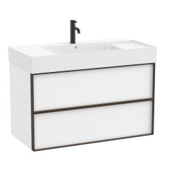Mobilier de baie Set mobilier Roca Inspira cu lavoar si dulap baza cu doua sertare, 100cm, alb mat