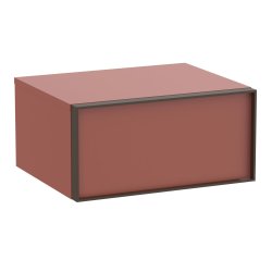 Mobilier de baie Dulap auxiliar suspendat Roca Inspira cu un sertar, 60cm, rosu terracota
