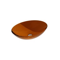 Produse Noi Lavoar oval tip bol Besco Anya 50x35cm, ResiCast, transparent, ventil click-clack crom, Earth Rust