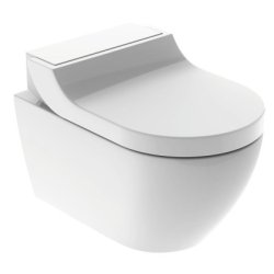 Vase WC si Bideuri inteligente Set vas WC suspendat Geberit AquaClean Tuma Classic, capac inchidere lenta, functie bideu electric