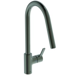 Baterii de bucatarie Baterie bucatarie Ideal Standard Gusto, 233mm, dus extractibil, pipa R rotativa, magnetic grey