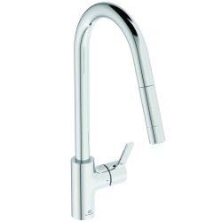 Baterii de bucatarie Baterie bucatarie Ideal Standard Gusto, 233mm, dus extractibil, pipa R rotativa, crom