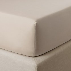 Lenjerii de pat Cearceaf de pat cu elastic Descamps Coton Soyeux 90x200cm, Nisipiu