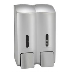 Accesorii baie Dispenser dublu sapun lichid Bemeta Hotel plastic crom mat 120 x 185 x 75 mm, 2 x 300 ml