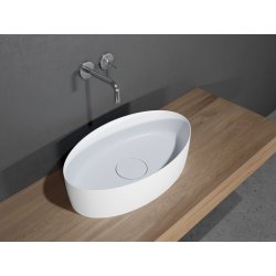 Lavoare baie Lavoar tip bol Riho Oval 58x35cm, solid surface, alb mat