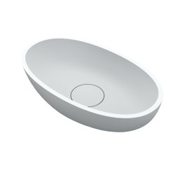 Obiecte sanitare Lavoar oval tip bol Riho Escala 55x32cm, Solid Surface, alb