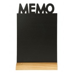 Tabla de scris Securit Silhouette Memo 34,5x21x6cm, baza de lemn, include marker creta, negru