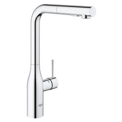 Baterie bucatarie Grohe Essence cu dus extractibil dual spray, pipa L, crom