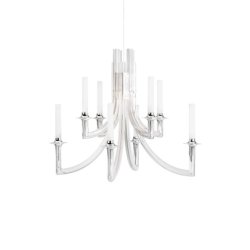 Iluminat electric Candelabru Kartell Khan design Philippe Starck, d 77cm, 8x max 5W E14, transparent