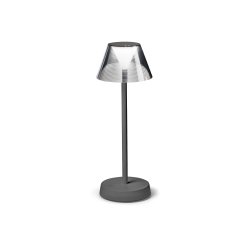 Lampi de masa Veioza Ideal Lux Lolita TL, acumulator, autonomie 14 ore, h 345mm, Cool Grey