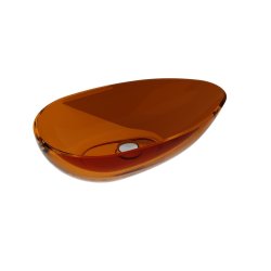 Obiecte sanitare Lavoar oval tip bol Besco Neya 60x35cm, ResiCast, transparent, ventil click-clack crom, Earth Rust