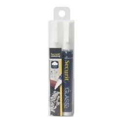 Cadouri pentru Amandoi Set 2 markere creta Securit Waterproof Medium 2-6mm, alb
