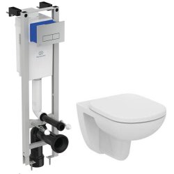 Obiecte sanitare Set vas WC suspendat Ideal Standard Tempo, capac simplu si rezervor incastrat ProSys Eco M cu clapeta crom