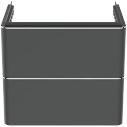 Mobilier de baie Dulap baza suspendat Ideal Standard Adapto 57x41cm, cu doua sertare, antracit mat