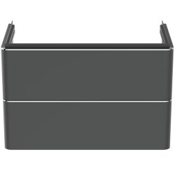 Dulapuri si blaturi pentru lavoare baie Dulap baza suspendat Ideal Standard Adapto 77x41cm, cu doua sertare, antracit mat
