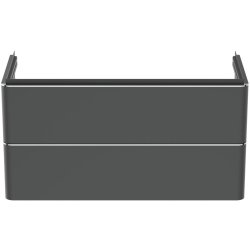 Dulapuri si blaturi pentru lavoare baie Dulap baza suspendat Ideal Standard Adapto 97x41cm, cu doua sertare, antracit mat