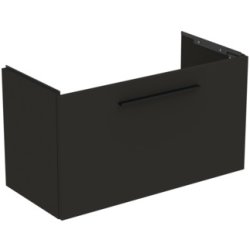 Dulapuri si blaturi pentru lavoare baie Dulap baza suspendat Ideal Standard i.life S cu un sertar, 80cm, gri carbon mat