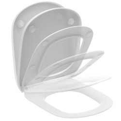 Obiecte sanitare Capac WC Ideal Standard Tesi cu inchidere lenta, pentru vas cu functie de bideu, alb mat