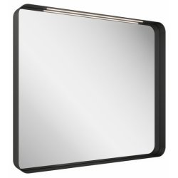 Oglinda cu iluminare LED Ravak Strip 80x70cm, rama neagra, IP44