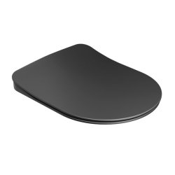Capac wc Ravak Uni Chrome Flat cu inchidere lenta, negru mat