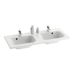 Obiecte sanitare Lavoar dublu Ravak Concept Chrome 120x49cm, montare pe mobilier, alb