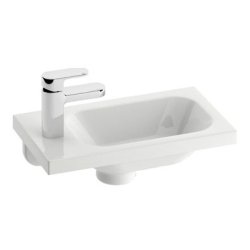 Obiecte sanitare Lavoar asimetric Ravak Concept Chrome 40x22cm, stanga, montare pe mobilier, alb