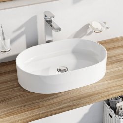 Obiecte sanitare Lavoar tip bol Ravak Ceramic Slim O 55x37x12cm, alb