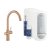 Baterie bucatarie Grohe Blue Home cu pipa C, sistem filtrare, starter kit, brushed warm sunset
