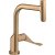 Baterie bucatarie Hansgrohe Axor Citterio Select, dus extractibil, bronz periat