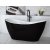 Cada free-standing Besco Viya Black & White 160x70cm, negru-alb, ventil click-clack cu top cleaning negru mat
