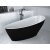 Cada free-standing Besco Keya Black & White 165x70cm, negru-alb, ventil click-clack cu top cleaning alb